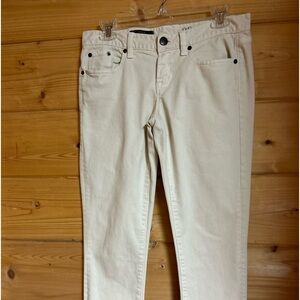 J Crew women’s denim beige jeans size 28 ankle length cotton spandex toothpicks